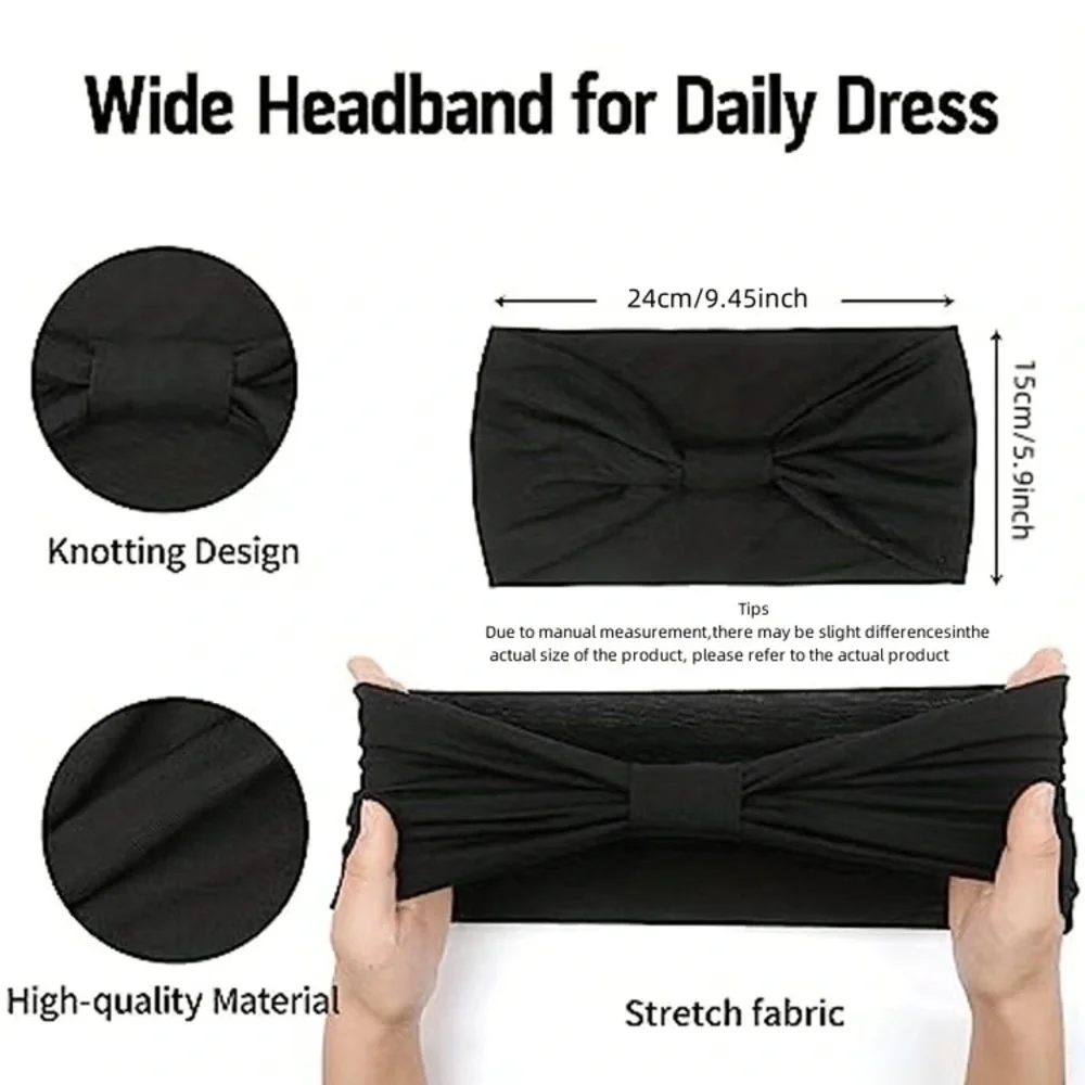 Wide Knit Headbands -2  Black & Gray NWT